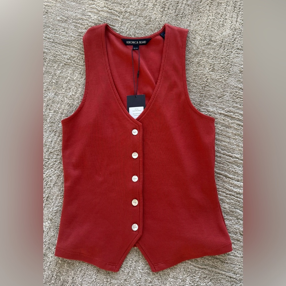 Veronica Beard Rust red Button-Down Women's Top